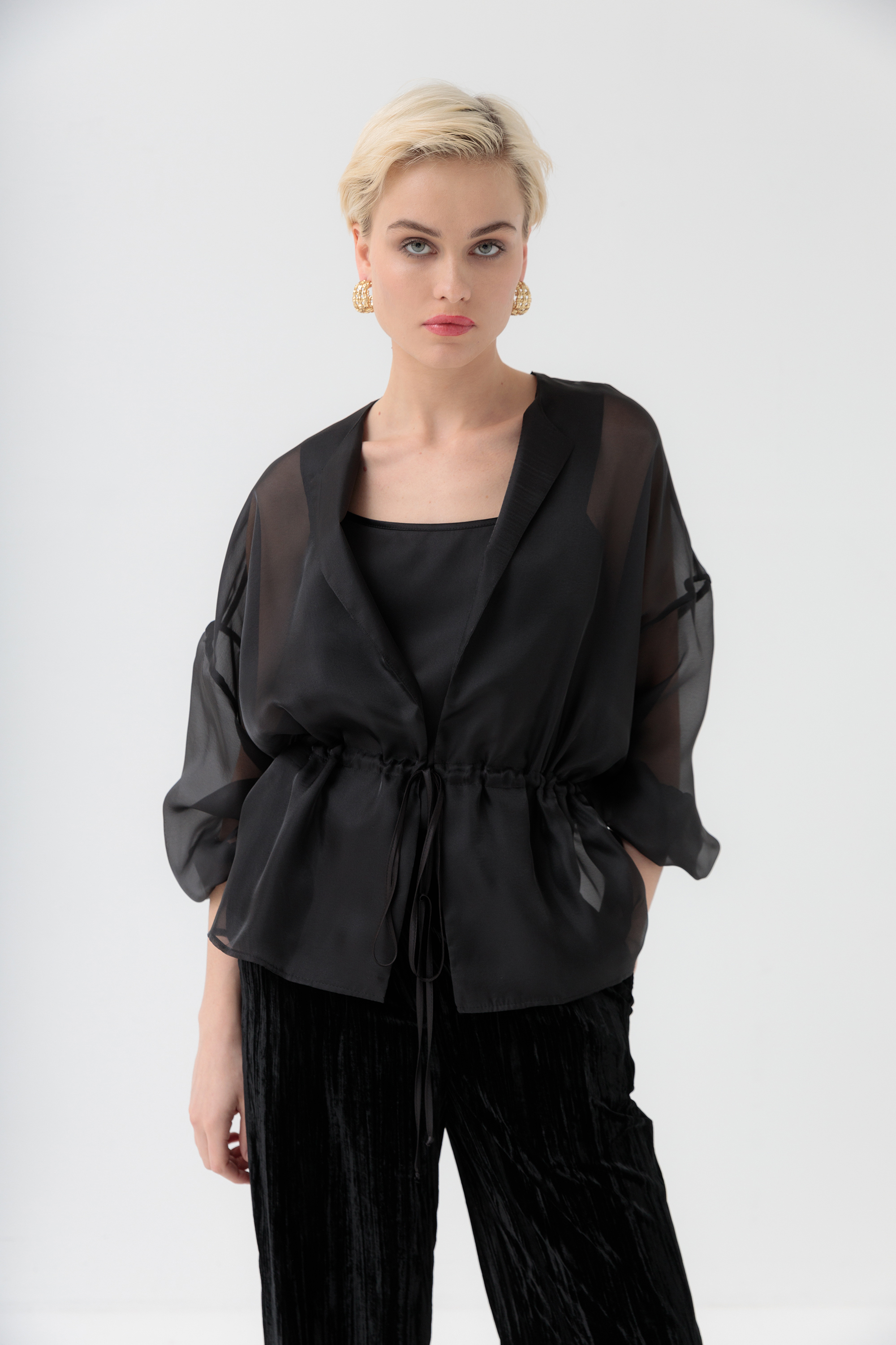 Блузон-накидка из органзы Тольфа