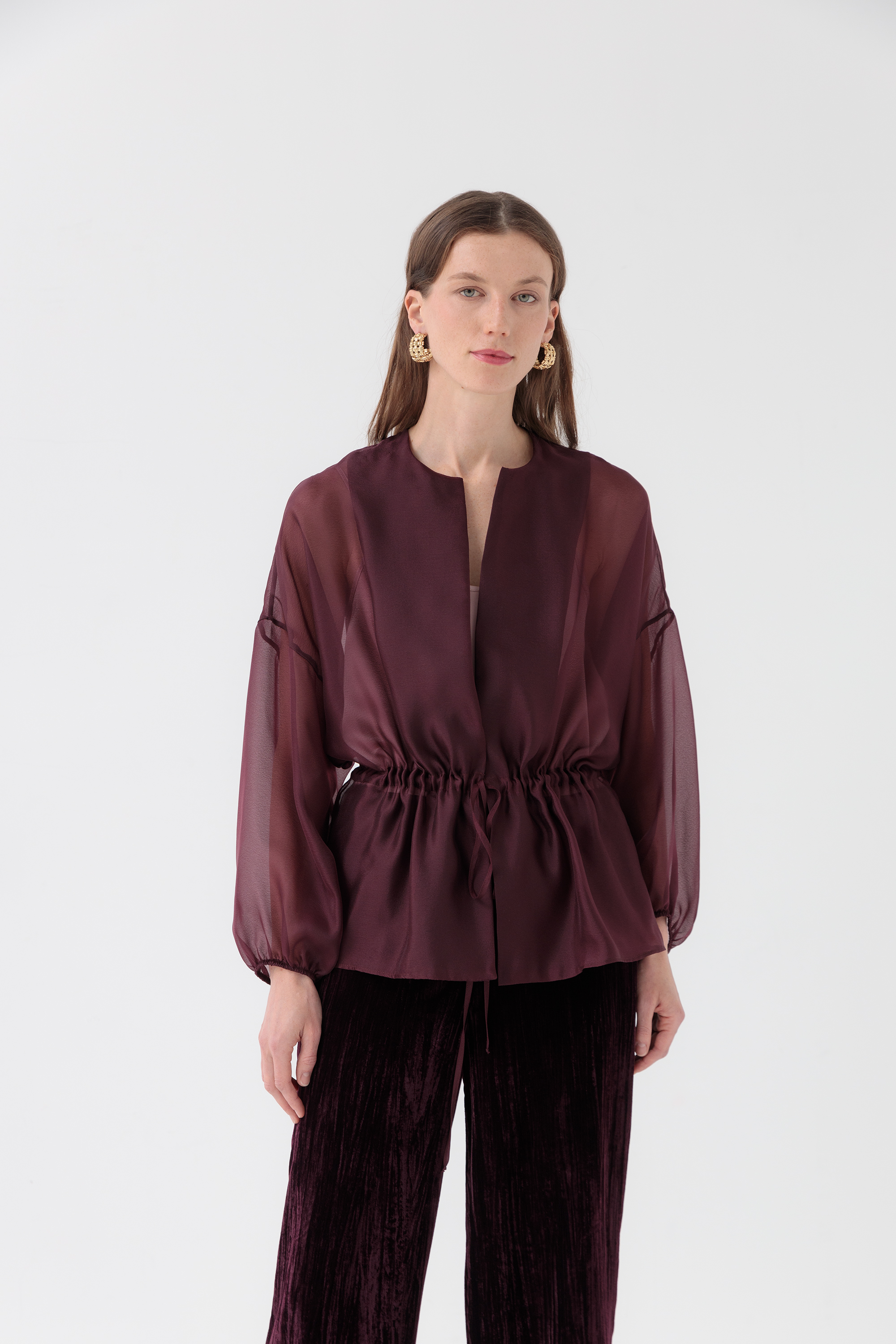 Блузон-накидка из органзы Тольфа