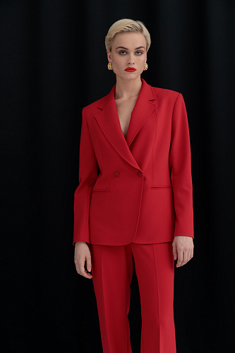 Приталенный двубортный жакет Кьянни