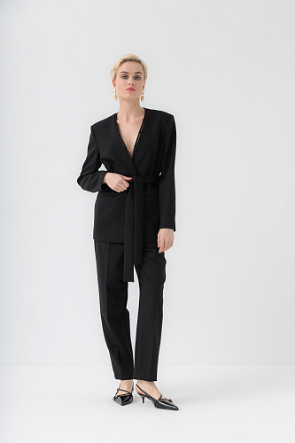 Черный жакет на поясе Стильвио